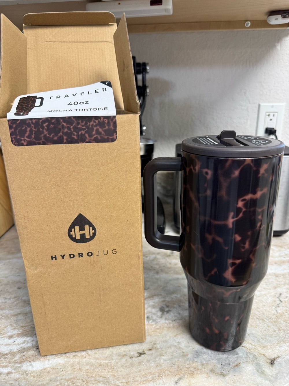 HydroJug Traveler 40oz - Mocha Tortoise - NWT FALL 2026 COLLECTION
